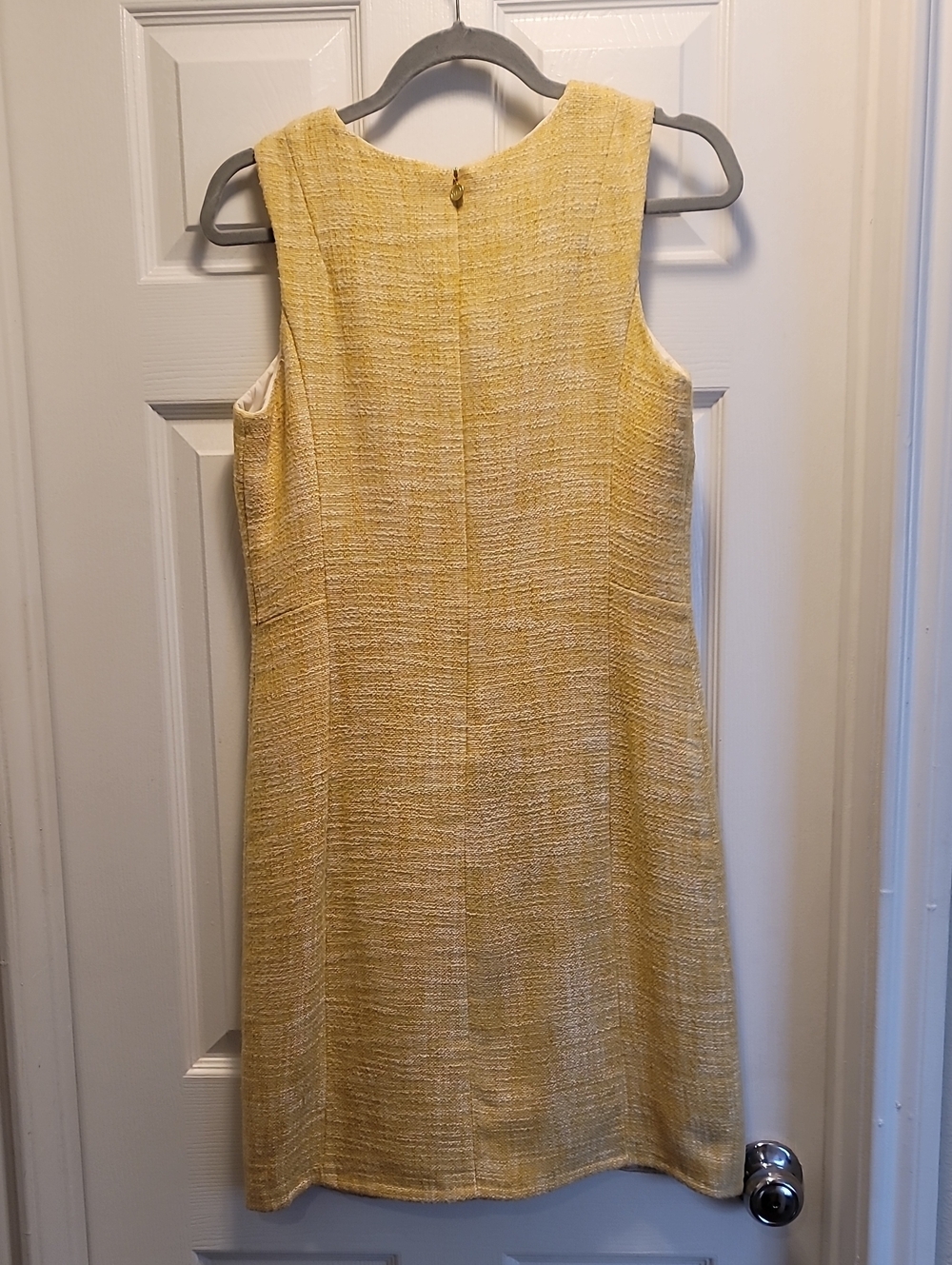 Michael Michael Kors Yellow Saffron Tweed Knit Shift Dress Sz 4 - Picture 6 of 11